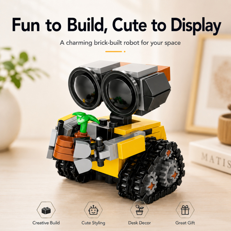 Model Kit Plastic - Mini Robot Building Blocks Set, Cute