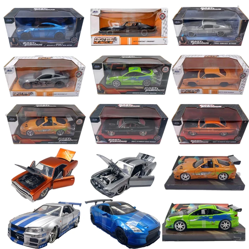 Model Kit Mustang - Jada 1:24 Plymouth/Supra/Eclipse/GT500/Mustang Gt/Pontiac Firebird/GT-R R34