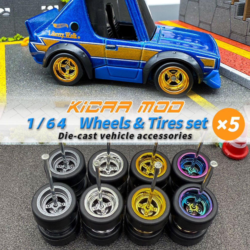 Model Kit Plastic - 1/64 Model Detachable Wheels Rubber Slick