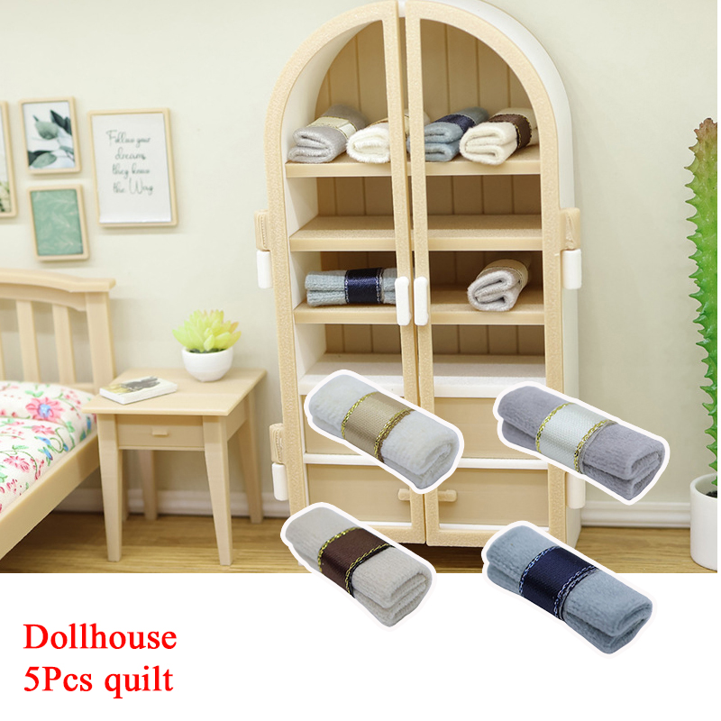 Model Kit Toy - 5Pcs 1/12 Dollhouse Mini Quilt Kit