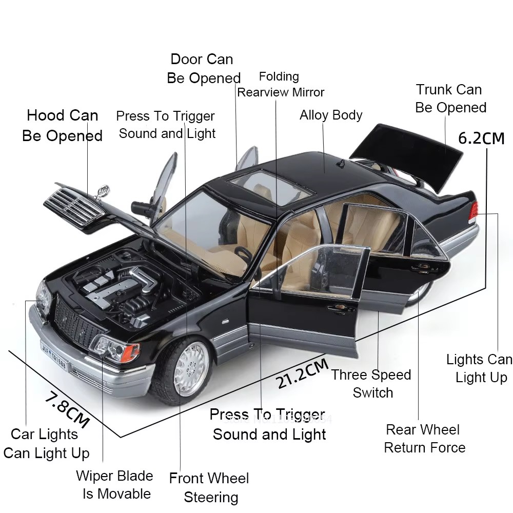1:24 300SL W140 Alloy Model To - огляд і ціна Model Kit Mustang